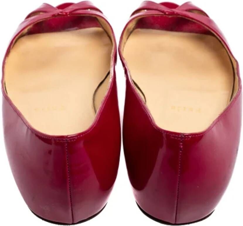 Christian Louboutin Pre-owned Leather flats Pink Dames