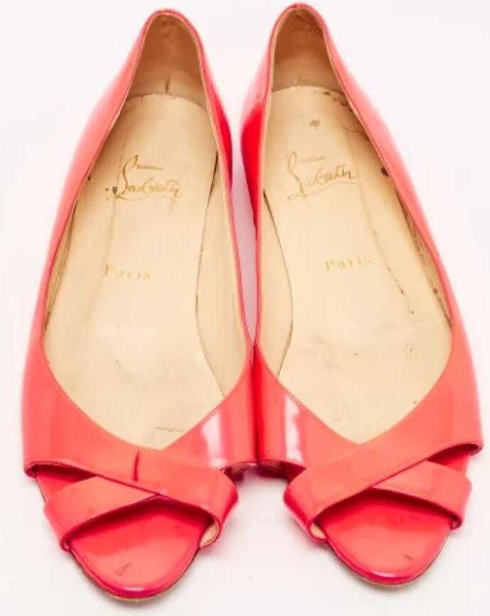 Christian Louboutin Pre-owned Leather flats Pink Dames