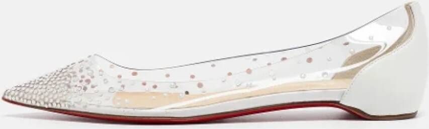 Christian Louboutin Pre-owned Leather flats White Dames