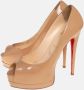 Christian Louboutin Pre-owned Leather heels Beige Dames - Thumbnail 3