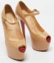 Christian Louboutin Pre-owned Leather heels Beige Dames - Thumbnail 5