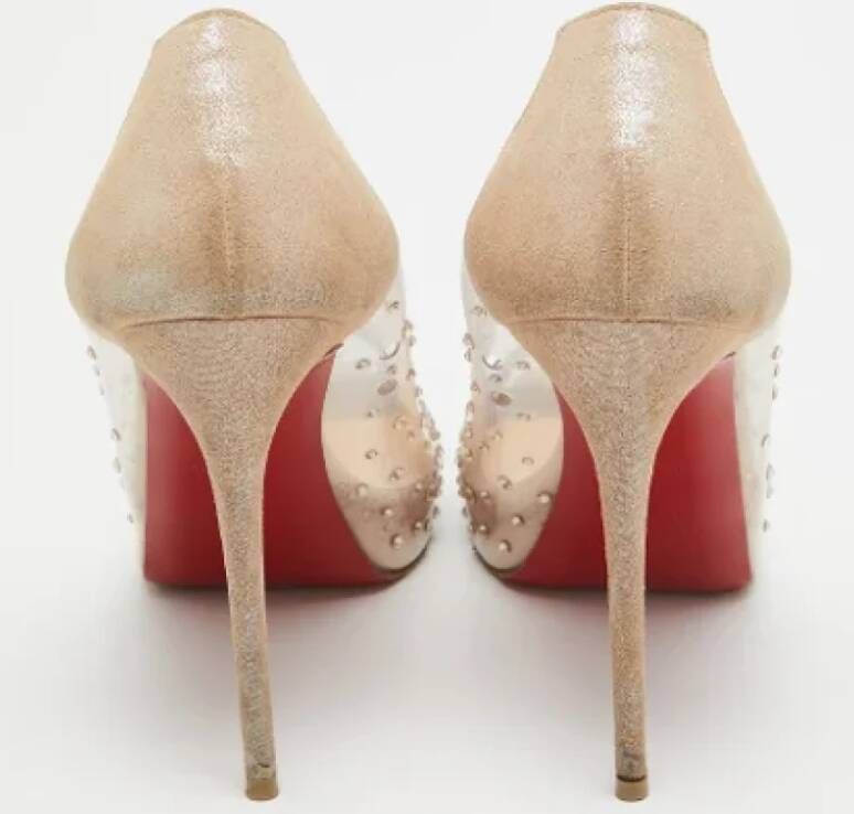 Christian Louboutin Pre-owned Leather heels Beige Dames