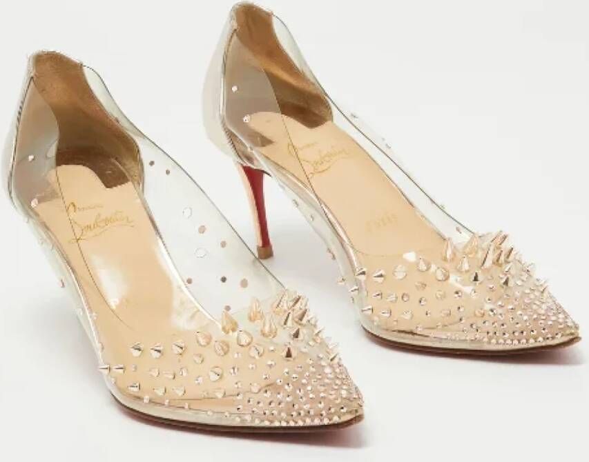 Christian Louboutin Pre-owned Leather heels Beige Dames