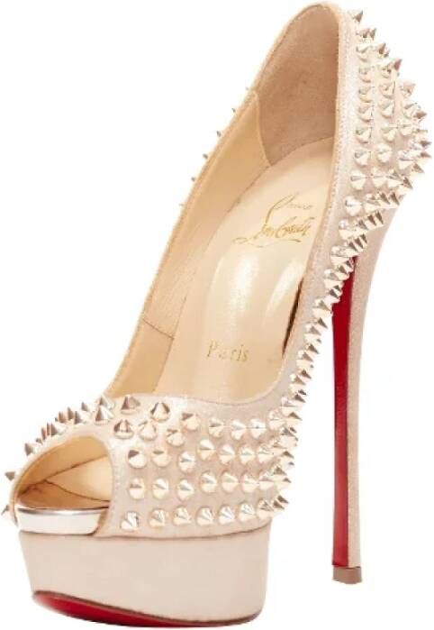 Christian Louboutin Pre-owned Leather heels Beige Dames