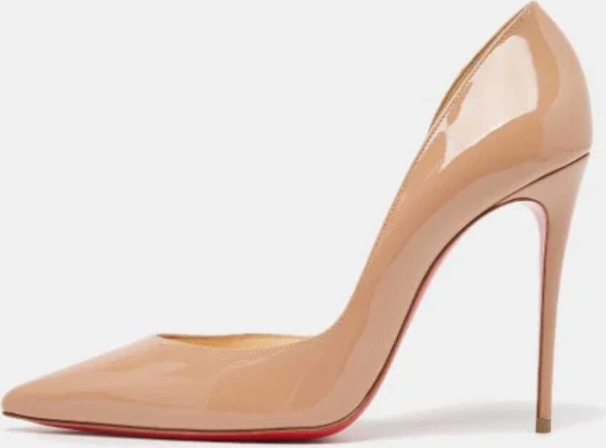 Christian Louboutin Pre-owned Leather heels Beige Dames