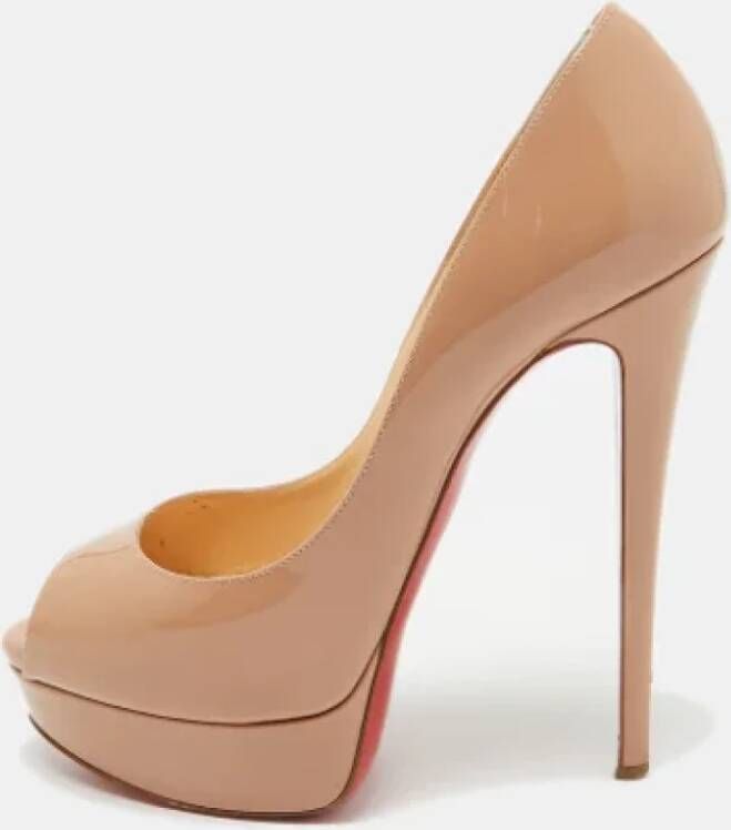 Christian Louboutin Pre-owned Leather heels Beige Dames