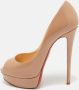 Christian Louboutin Pre-owned Leather heels Beige Dames - Thumbnail 2