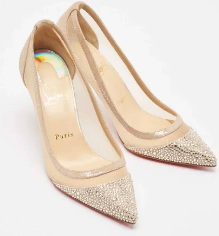 Christian Louboutin Pre-owned Leather heels Beige Dames