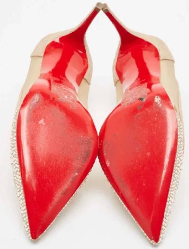 Christian Louboutin Pre-owned Leather heels Beige Dames