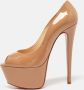 Christian Louboutin Pre-owned Leather heels Beige Dames - Thumbnail 2