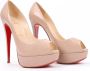 Christian Louboutin Pre-owned Leather heels Beige Dames - Thumbnail 2