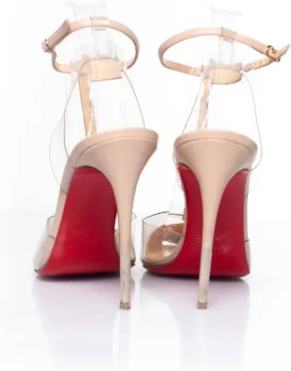 Christian Louboutin Pre-owned Leather heels Beige Dames