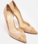 Christian Louboutin Pre-owned Leather heels Beige Dames - Thumbnail 2