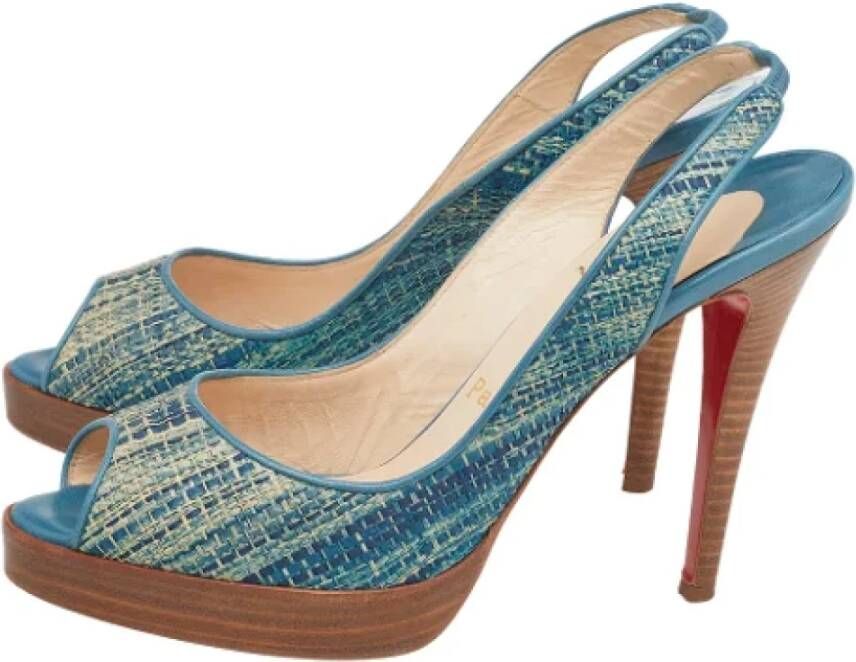 Christian Louboutin Pre-owned Leather heels Blue Dames