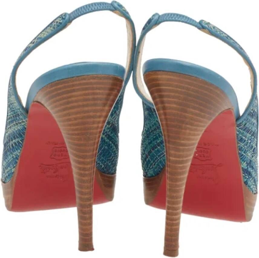 Christian Louboutin Pre-owned Leather heels Blue Dames