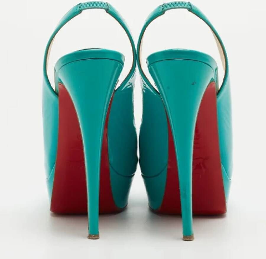 Christian Louboutin Pre-owned Leather heels Blue Dames