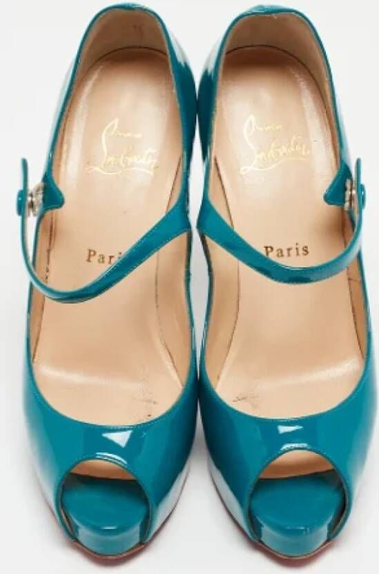 Christian Louboutin Pre-owned Leather heels Blue Dames