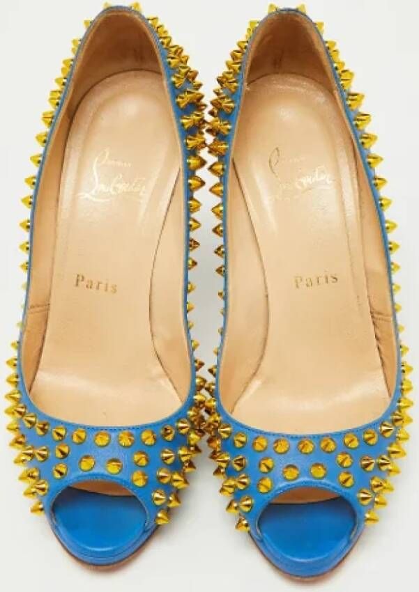 Christian Louboutin Pre-owned Leather heels Blue Dames