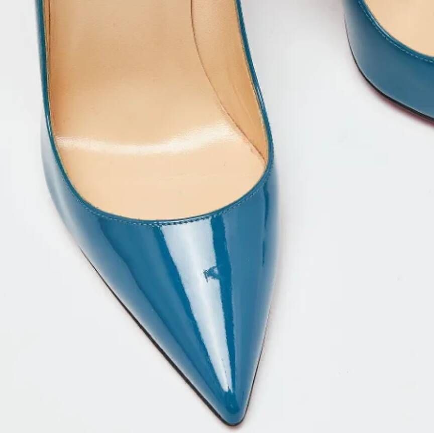 Christian Louboutin Pre-owned Leather heels Blue Dames