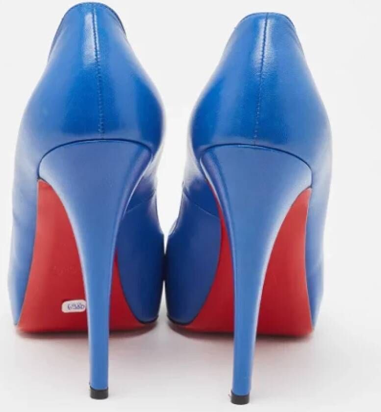 Christian Louboutin Pre-owned Leather heels Blue Dames