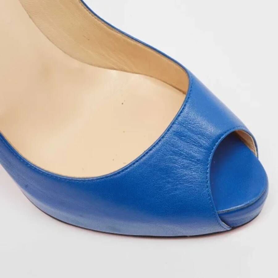 Christian Louboutin Pre-owned Leather heels Blue Dames