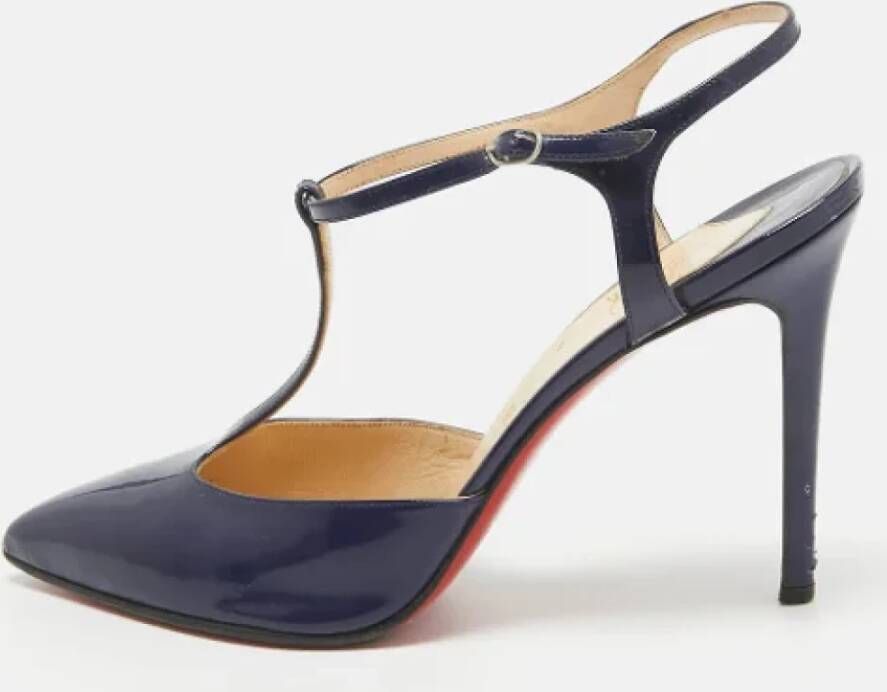 Christian Louboutin Pre-owned Leather heels Blue Dames