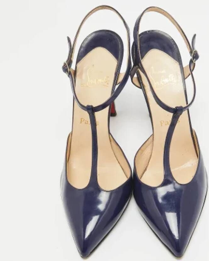 Christian Louboutin Pre-owned Leather heels Blue Dames