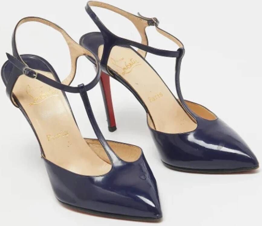 Christian Louboutin Pre-owned Leather heels Blue Dames