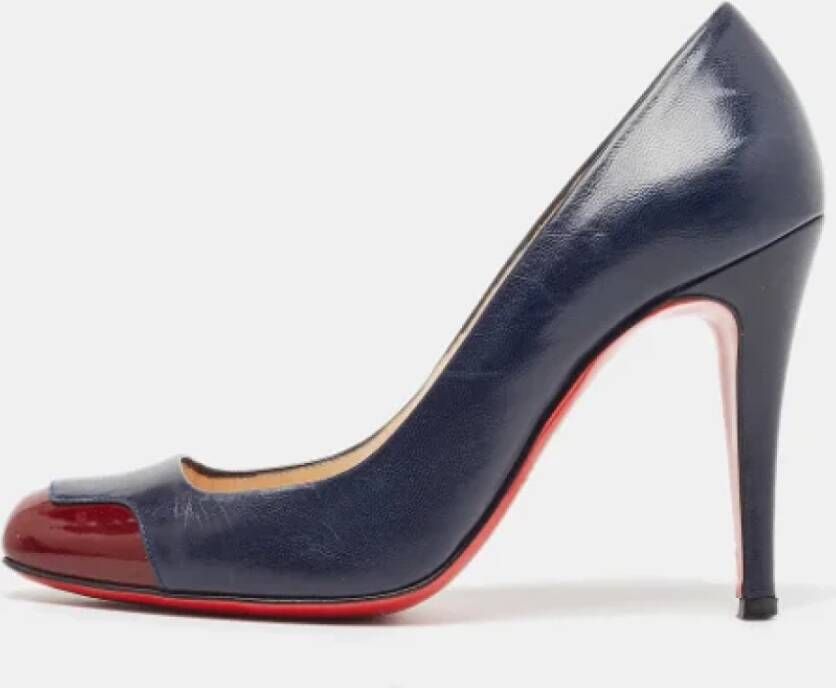 Christian Louboutin Pre-owned Leather heels Blue Dames