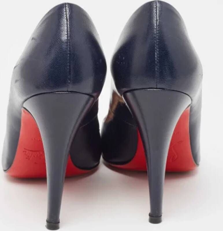 Christian Louboutin Pre-owned Leather heels Blue Dames