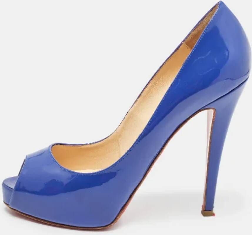 Christian Louboutin Pre-owned Leather heels Blue Dames