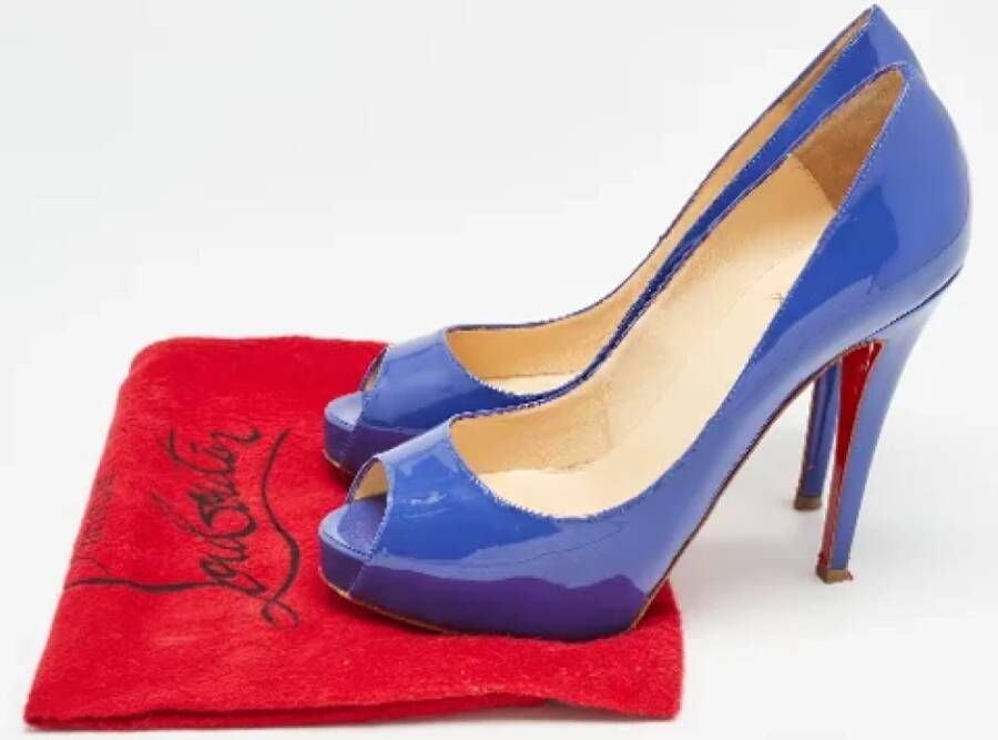 Christian Louboutin Pre-owned Leather heels Blue Dames