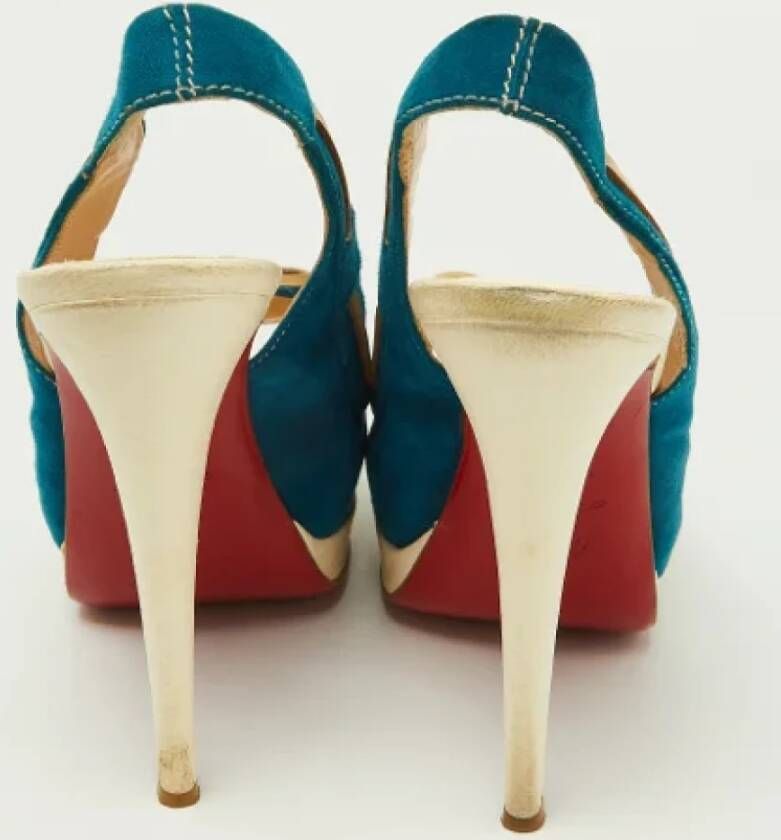 Christian Louboutin Pre-owned Leather heels Blue Dames