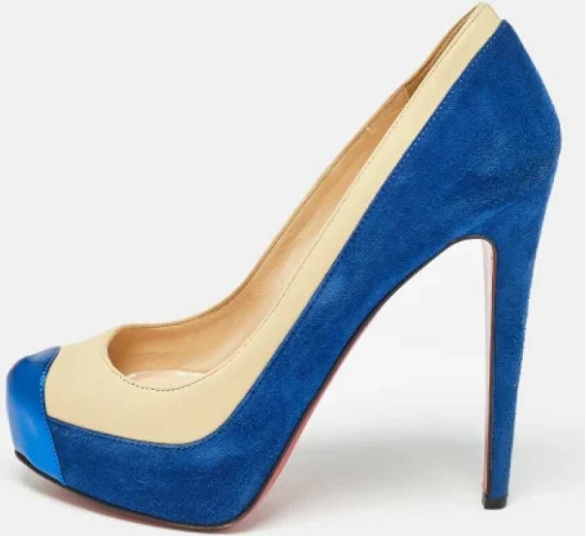 Christian Louboutin Pre-owned Leather heels Blue Dames