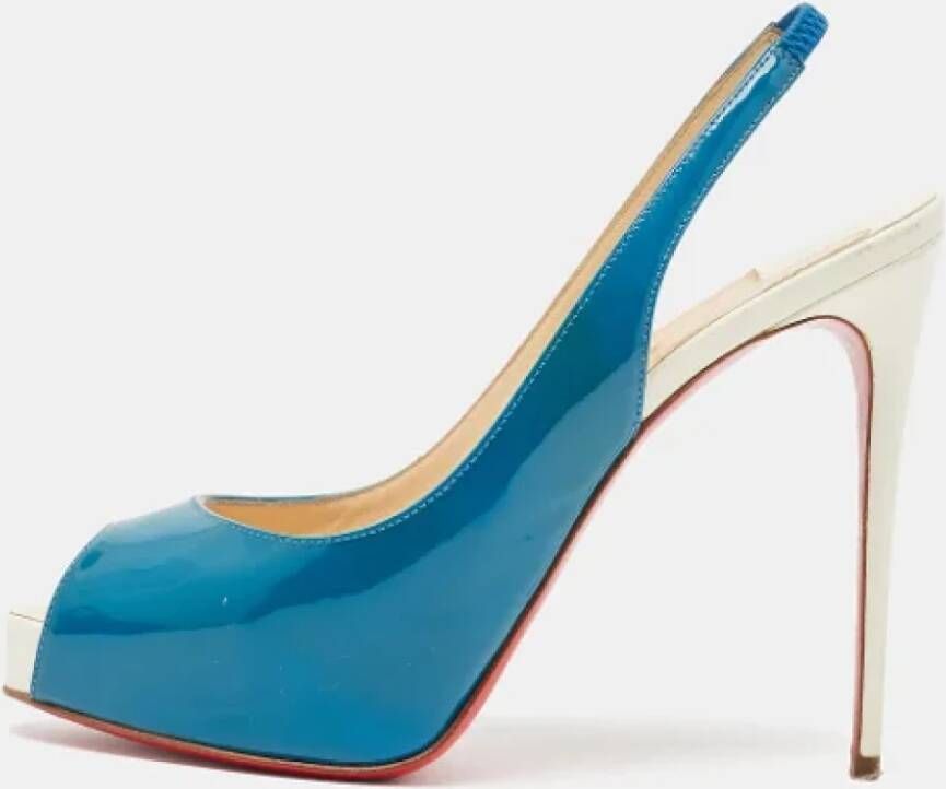 Christian Louboutin Pre-owned Leather heels Blue Dames