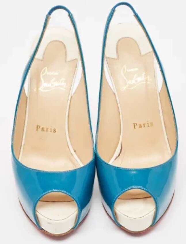 Christian Louboutin Pre-owned Leather heels Blue Dames