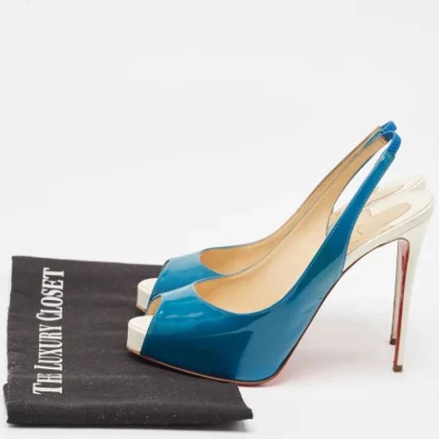 Christian Louboutin Pre-owned Leather heels Blue Dames