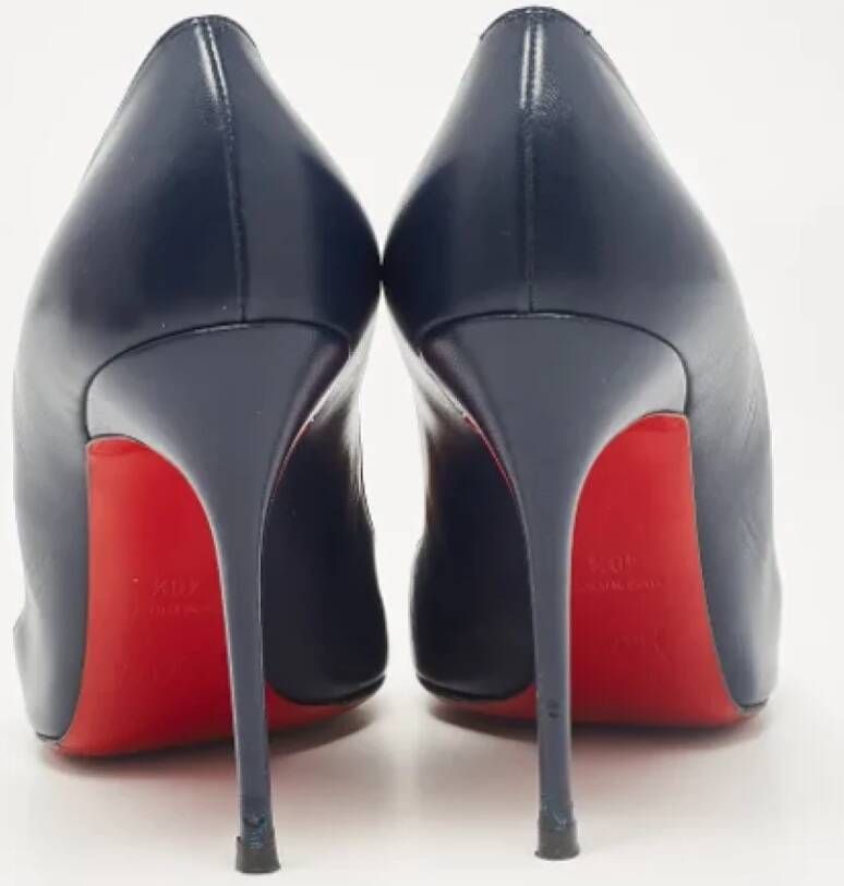 Christian Louboutin Pre-owned Leather heels Blue Dames