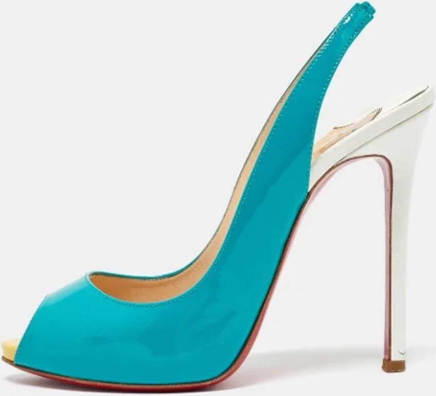 Christian Louboutin Pre-owned Leather heels Blue Dames