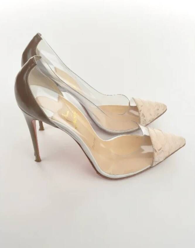 Christian Louboutin Pre-owned Leather heels Brown Dames