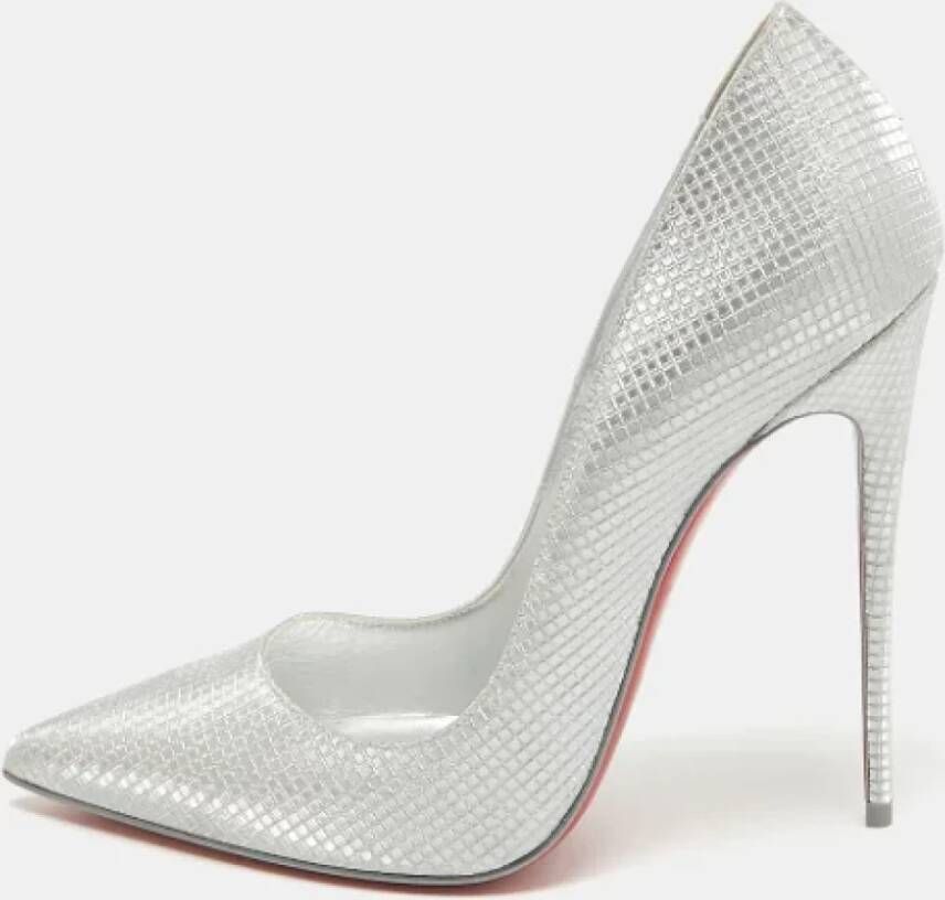 Christian Louboutin Pre-owned Leather heels Gray Dames