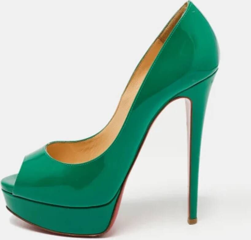 Christian Louboutin Pre-owned Leather heels Green Dames