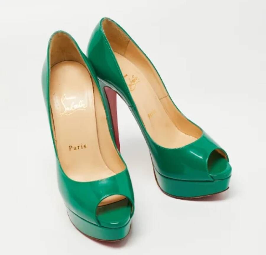 Christian Louboutin Pre-owned Leather heels Green Dames