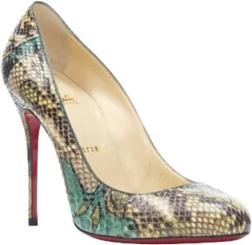 Christian Louboutin Pre-owned Leather heels Green Dames