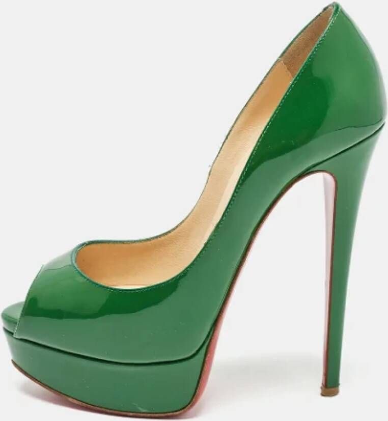 Christian Louboutin Pre-owned Leather heels Green Dames