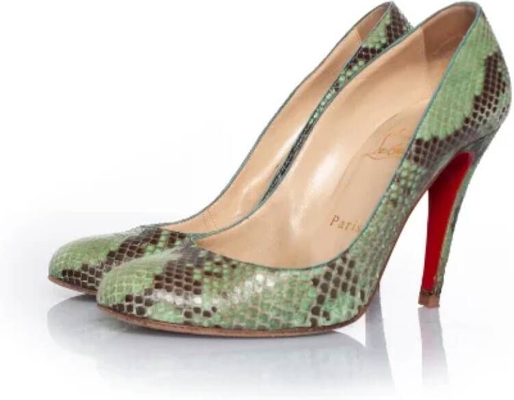 Christian Louboutin Pre-owned Leather heels Green Dames