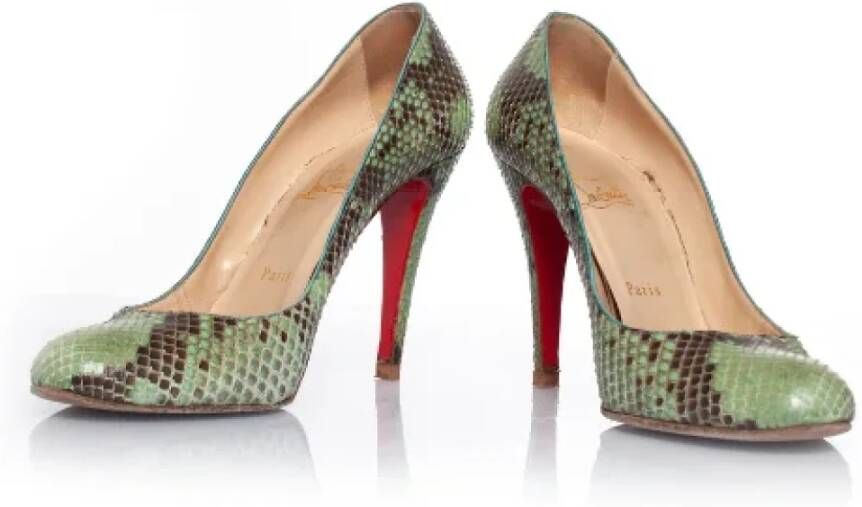 Christian Louboutin Pre-owned Leather heels Green Dames