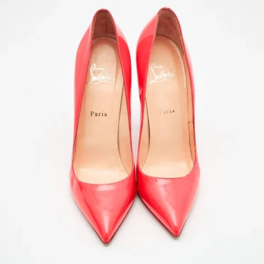 Christian Louboutin Pre-owned Leather heels Orange Dames