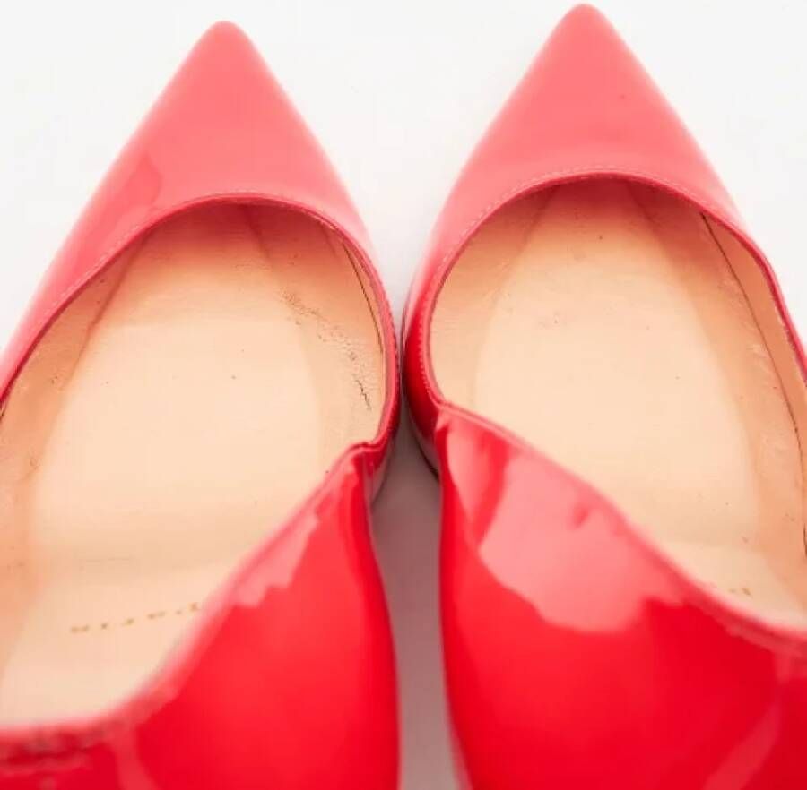 Christian Louboutin Pre-owned Leather heels Orange Dames