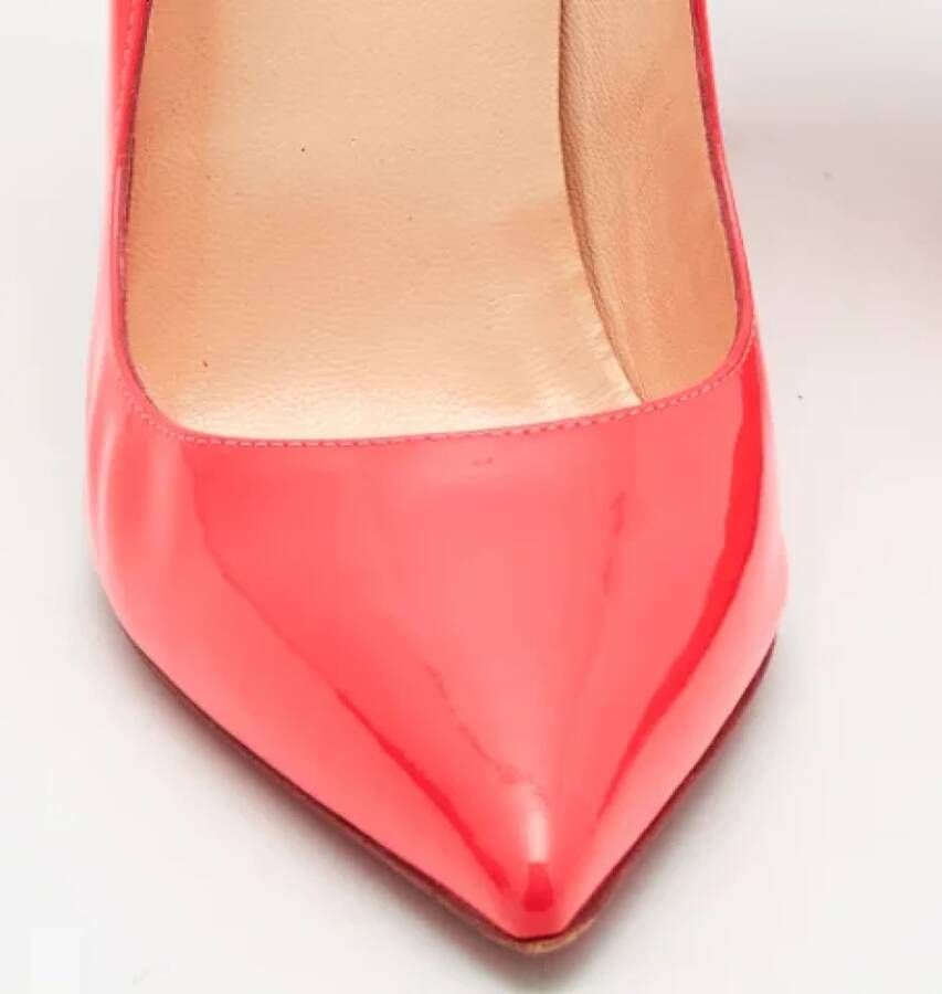 Christian Louboutin Pre-owned Leather heels Orange Dames